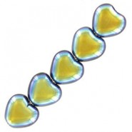 Czech Hearts beads Perlen 6mm Jet full ab 23980/28703